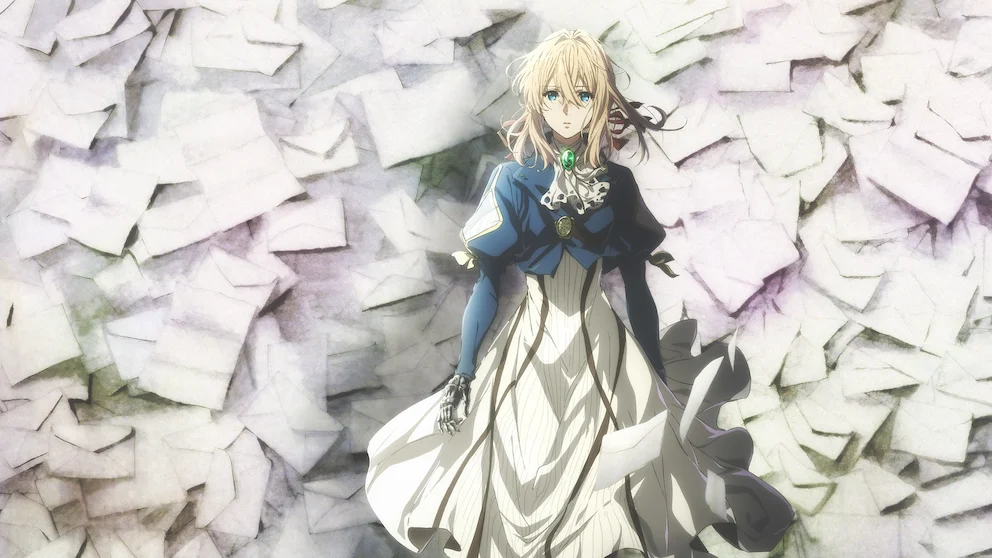 Violet Evergarden title artwork hosted by Netflix